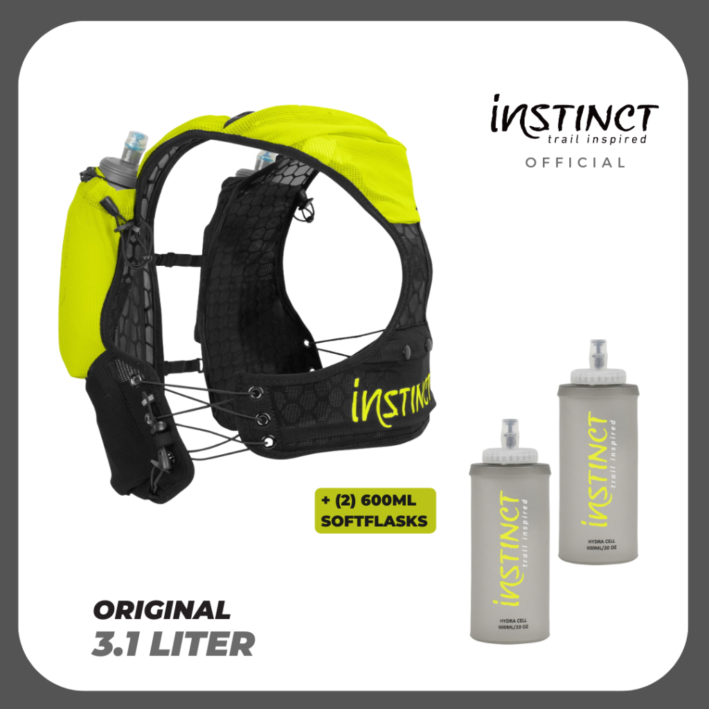 Instinct PX 3.1L Hydration Running Vest (+ 2x 600ml Soft Flasks)